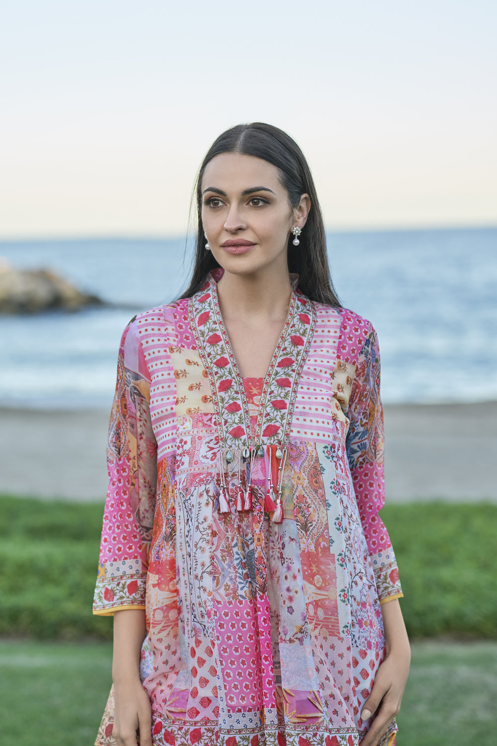 Geometrical print Chiffon co-ord set