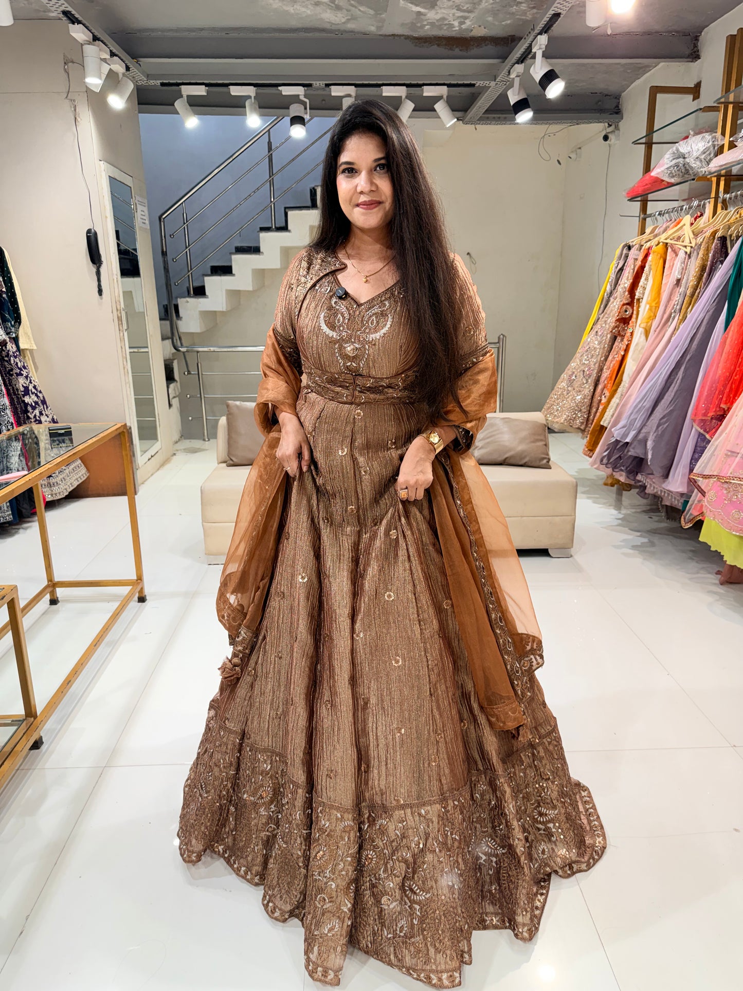 Detachable jacket long maxi gown