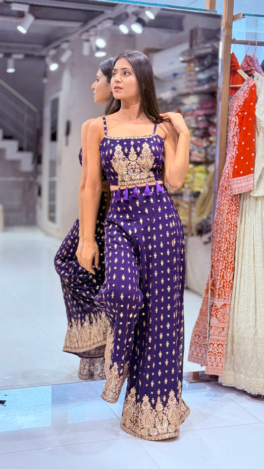 Purple 3pc indowestern dress