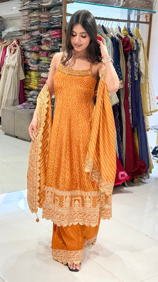 Step anarkali with plazo