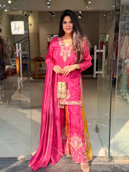 Multi plazzo sharara suit