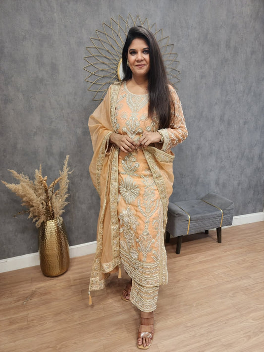 Kareena long straight cut suit