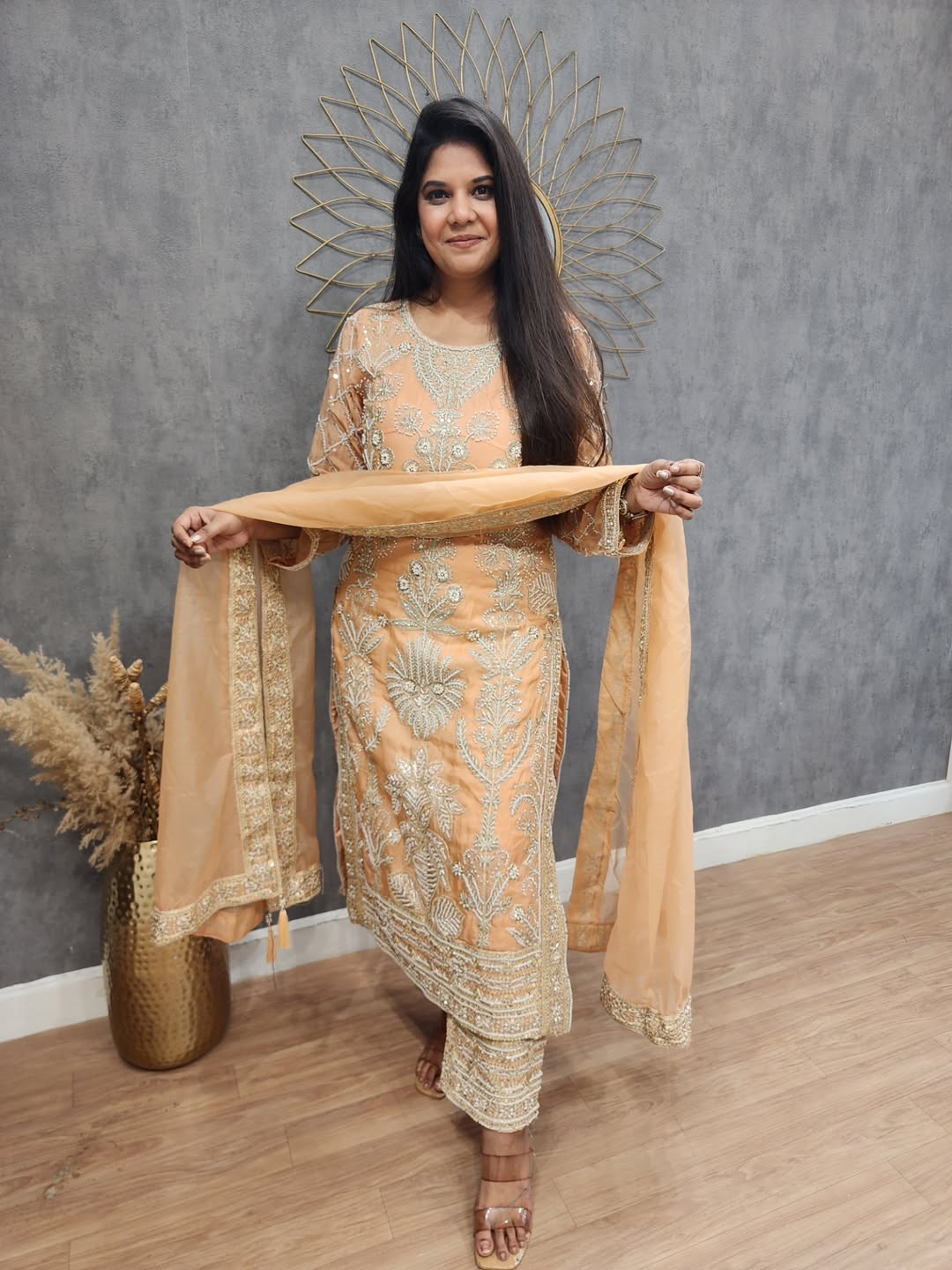 Kareena long straight cut suit
