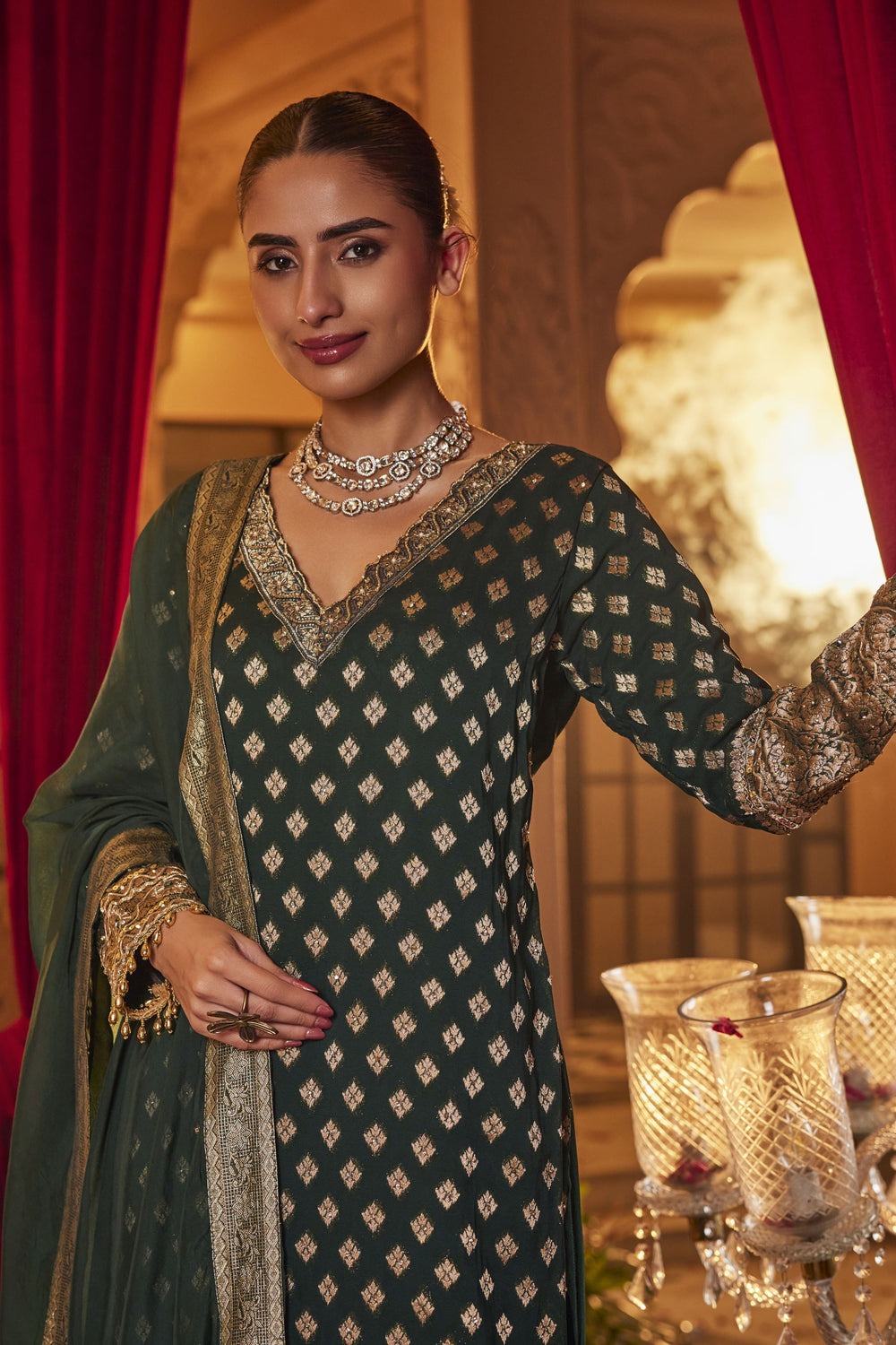Emerald green vintage straight cut suit