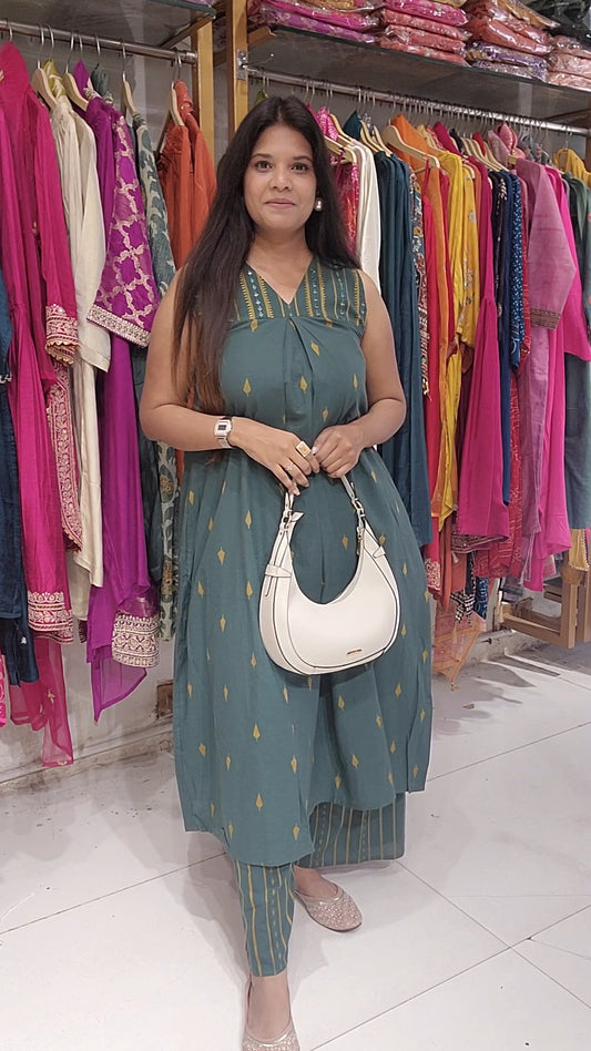 Green tunic style co-ord set (seperate sleeves available)