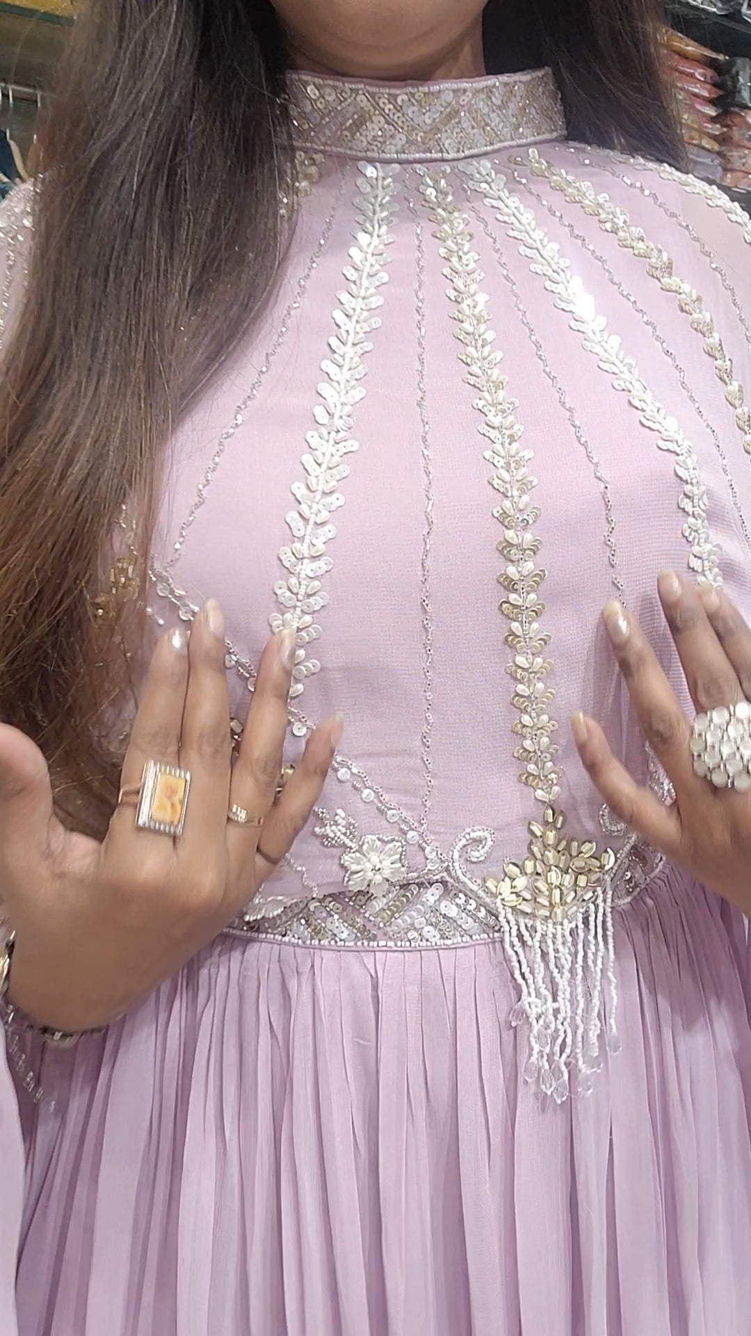 Maharani onion pink cape dress