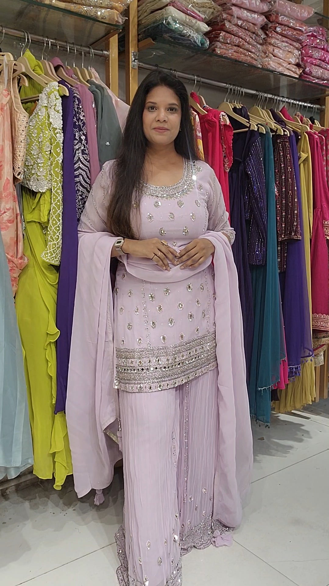 Onion pink sharara suit