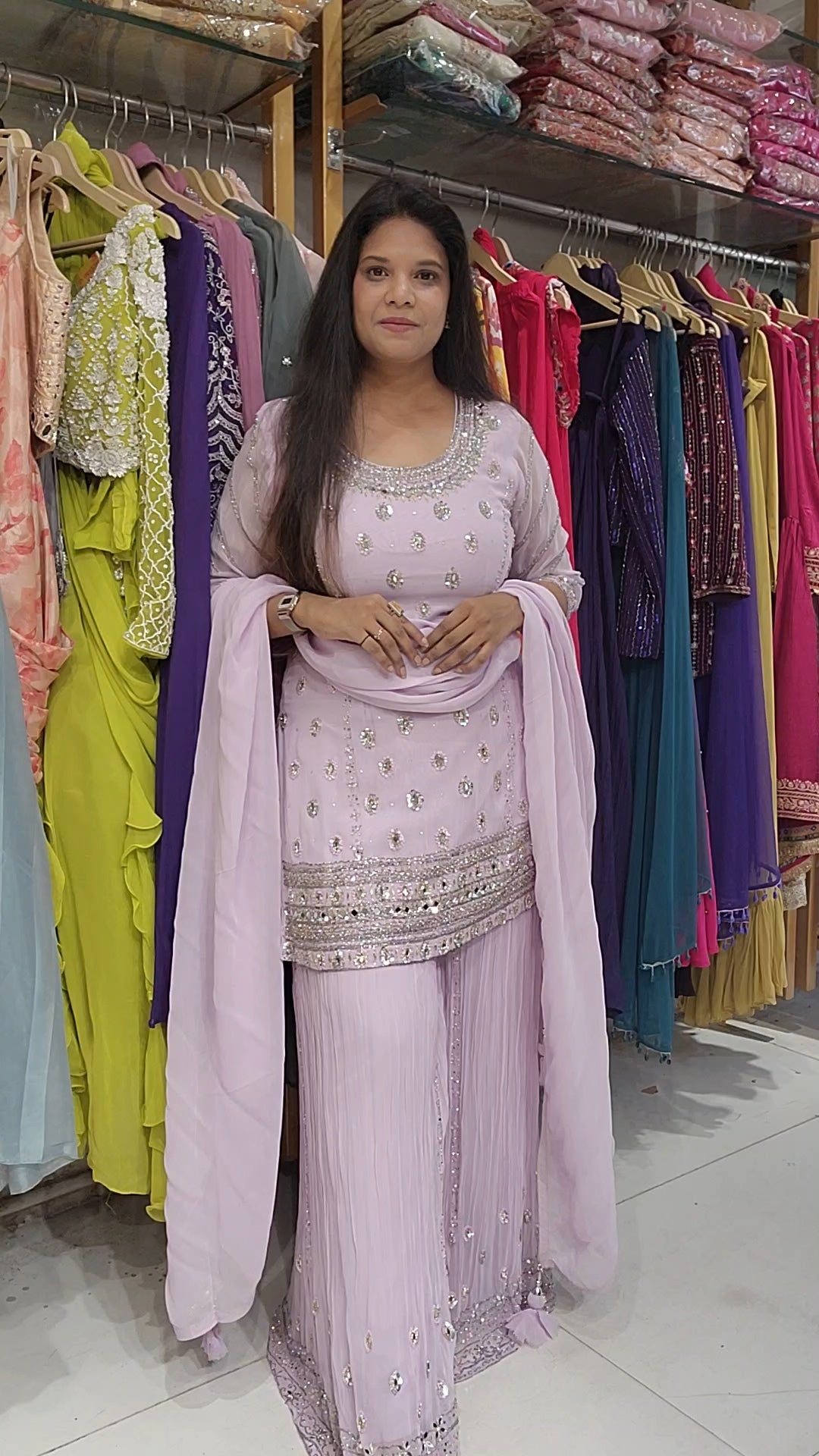 Onion pink sharara suit
