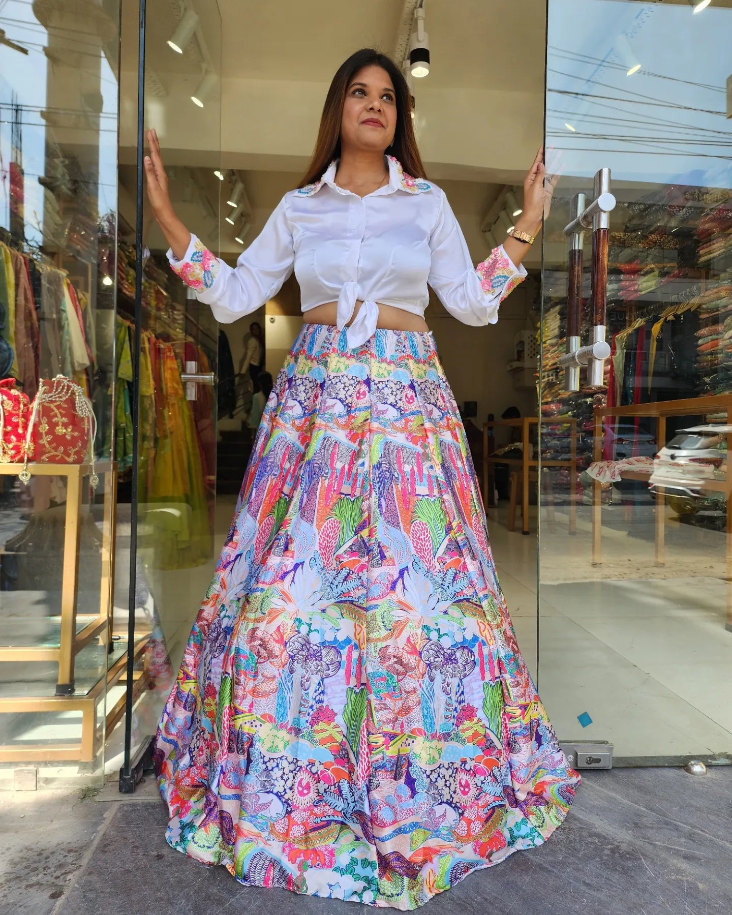 Shirt lehenga deals