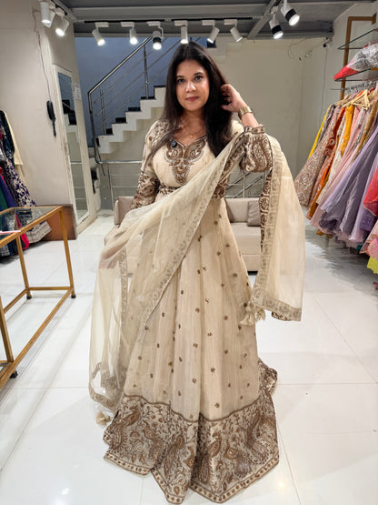 Short jacket long anarkali suit