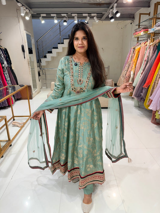 Weaving anarkali suit
