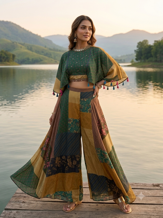 Italian crepe indowestern dress
