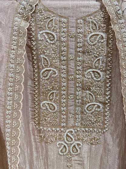 Embroided unstitched suit
