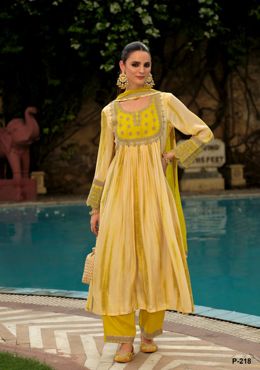 Karishma Yellow shibori 3pc suit set