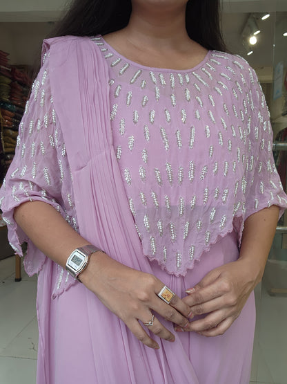 Silsila alia lilac cape drape saree