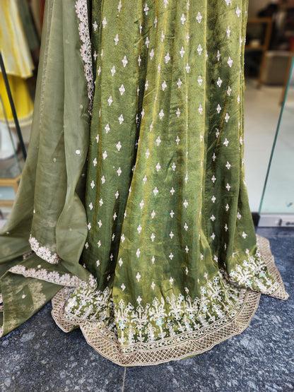 Jodha green peplum indowestern dress