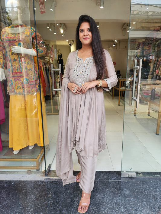 High low indowestern 3pc dress