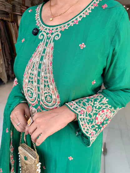Chinon thread embroided sharara suit