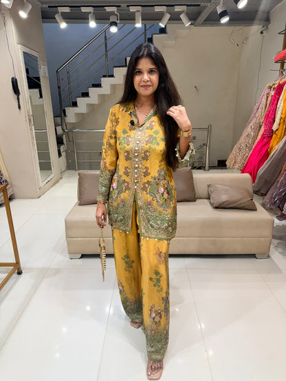 Natural crepe printed co-ord set