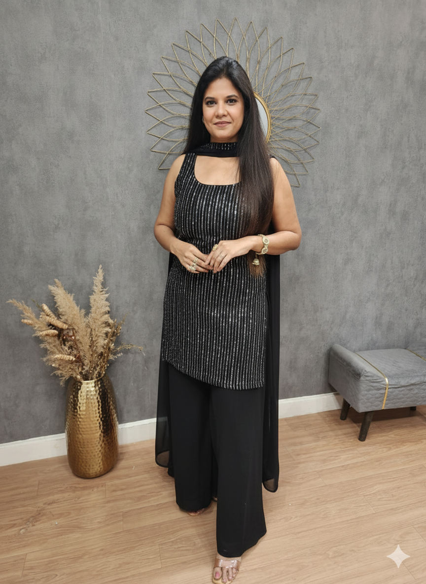 Kismat black sharara set