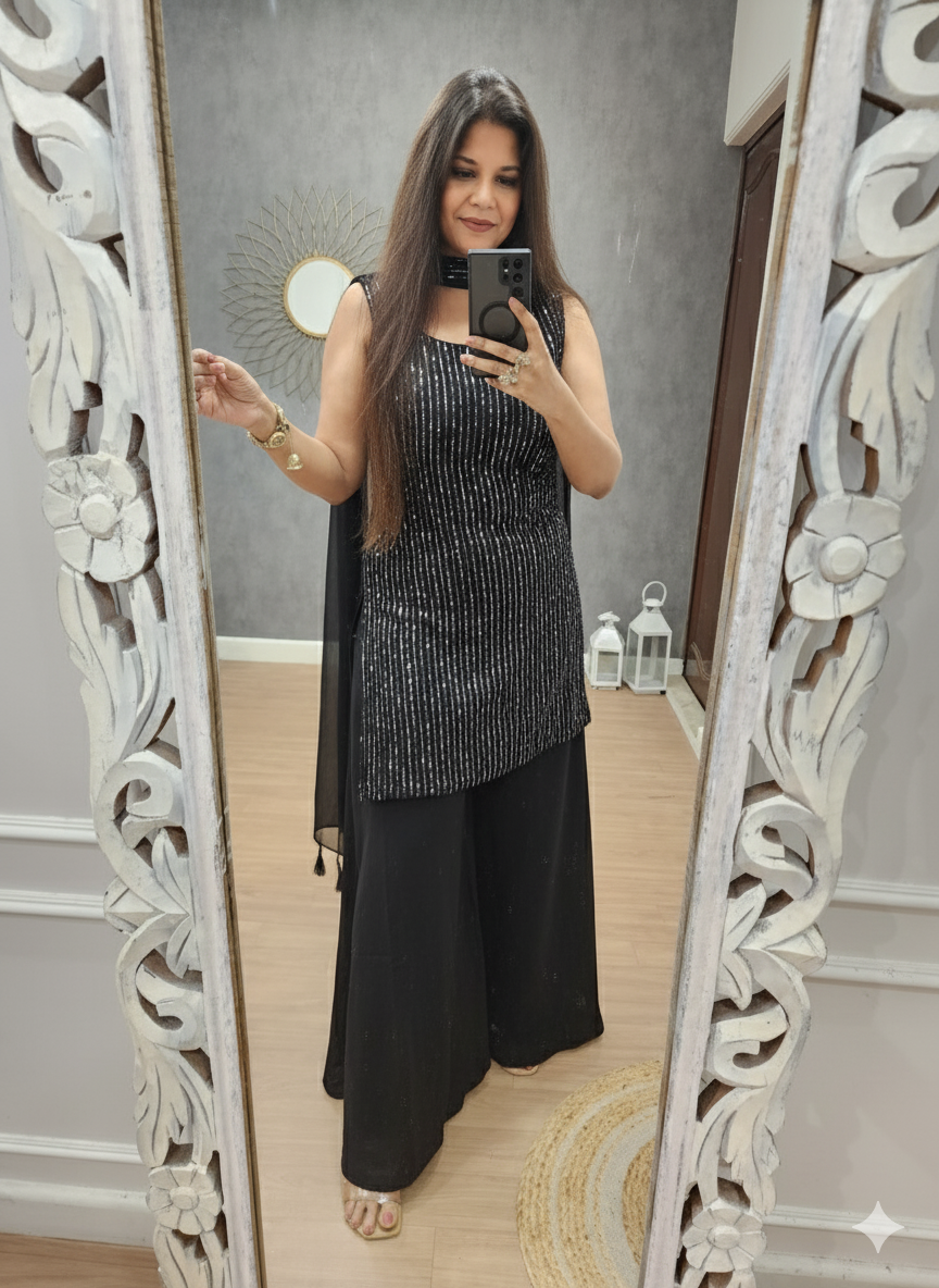 Kismat black sharara set