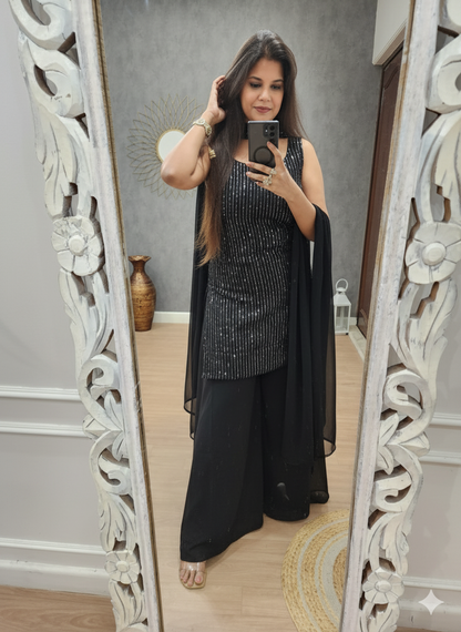Kismat black sharara set