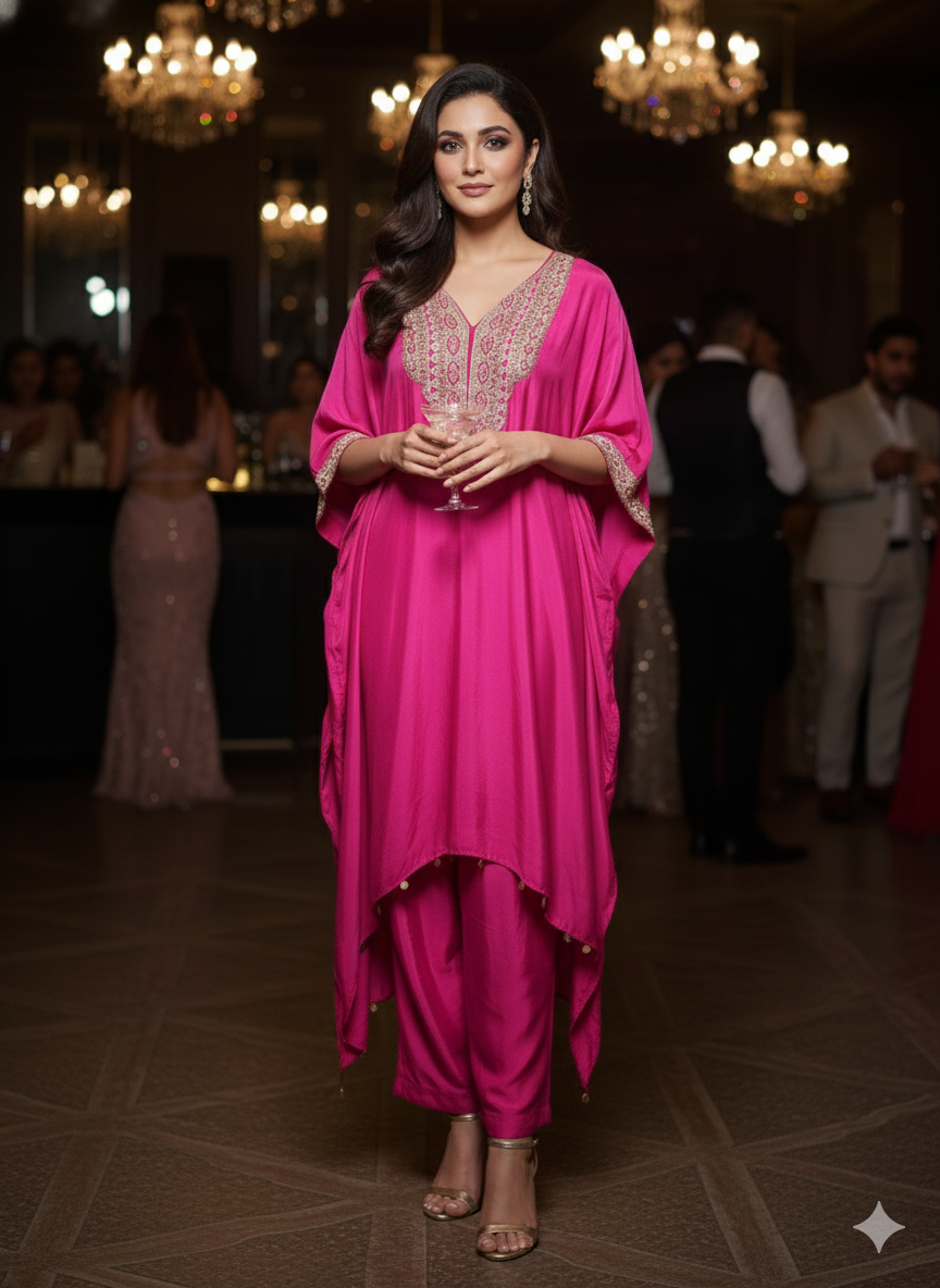 Pink baggy cocktail co-ord set