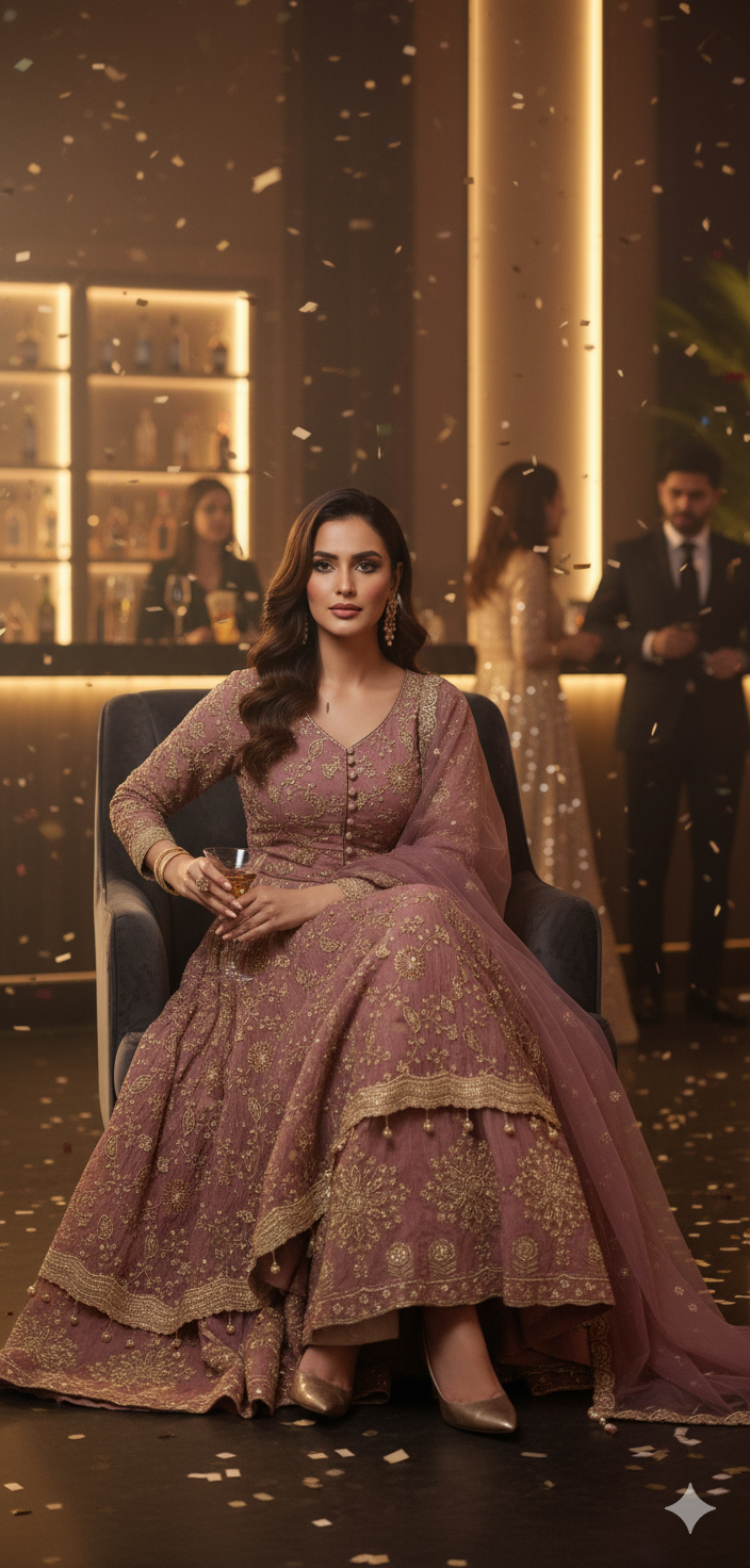 Mastani centre slit indowestern dress