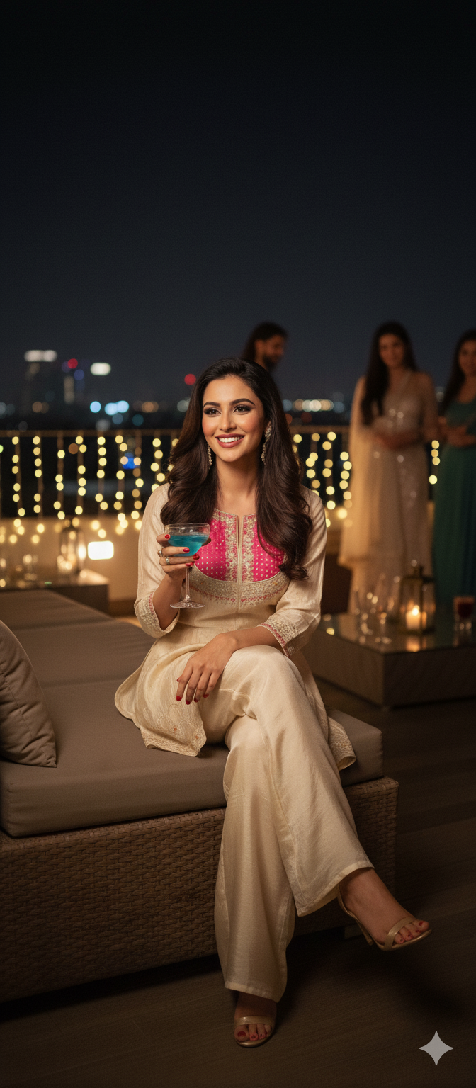 Royal shimmer tissue co-ord set