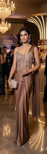 One piece drape gown