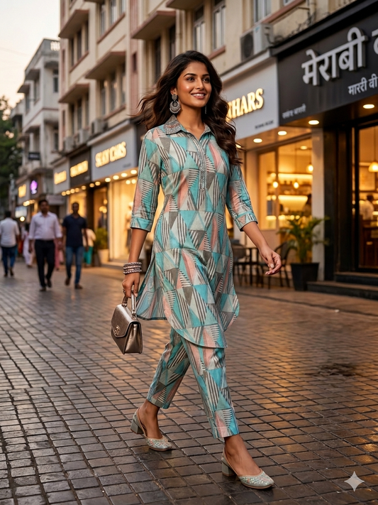 Apple cut muslin  co-ord set