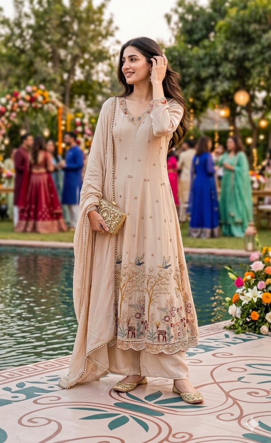 Anarakali embroided suit ( dispatch time 8-9days)