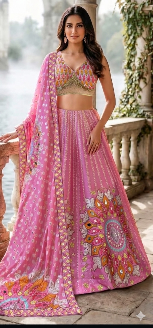 Carnival pink lehenga set