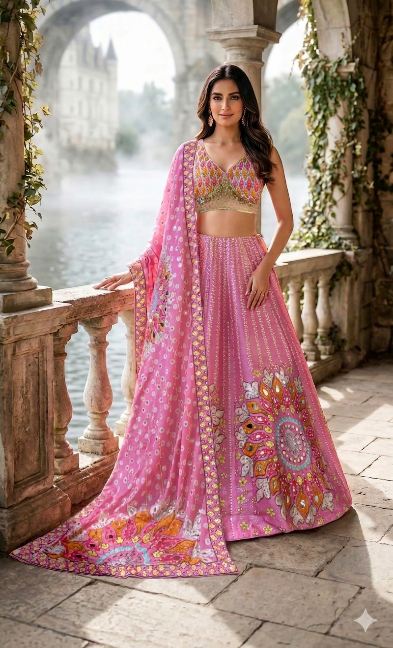Carnival pink lehenga set