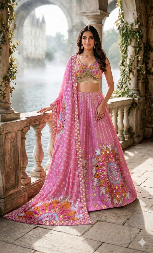 Carnival pink lehenga set