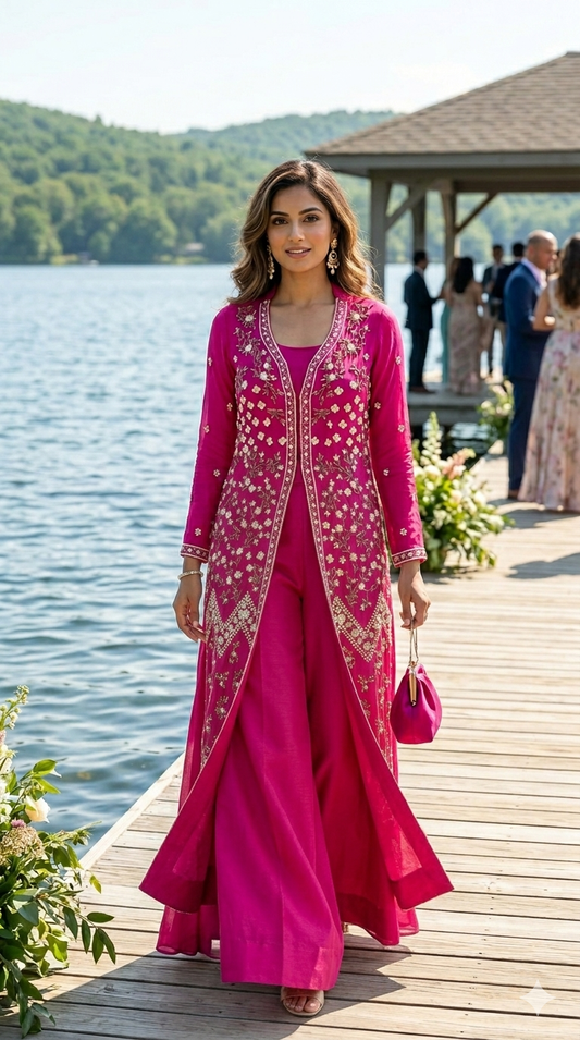 3pc indowestern plazo suit