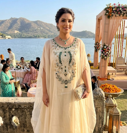 Jewel work kaftaan style co-ord set