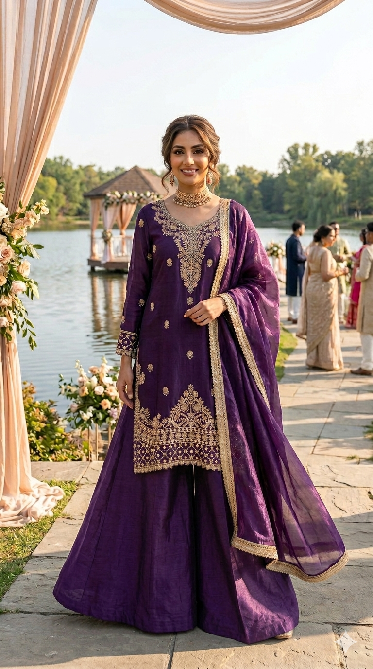Purple fendy plazzo suit