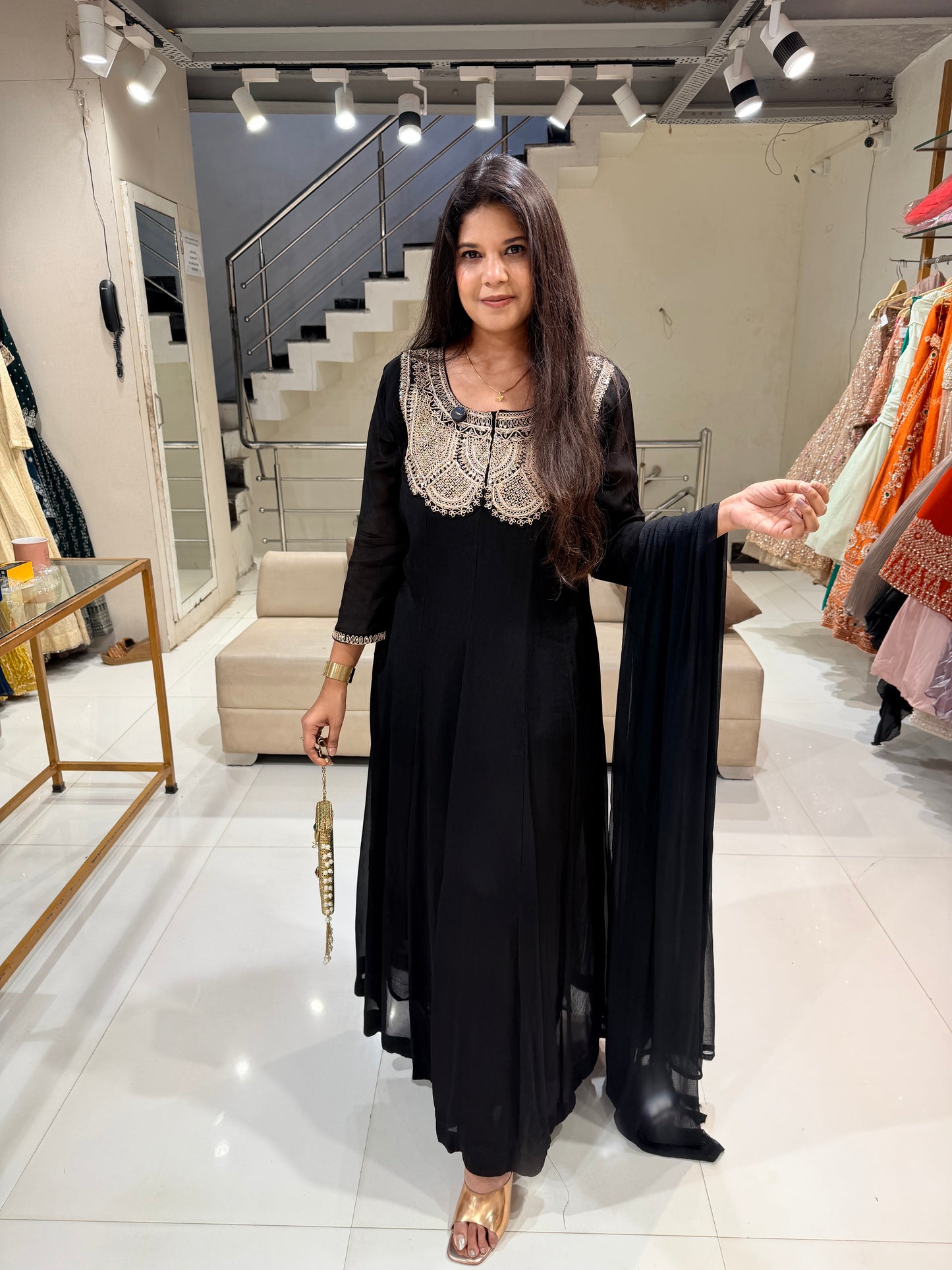 Black anarkali suit