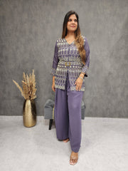 CLASSY PURPLE EMBROIDED CO-ORD SET