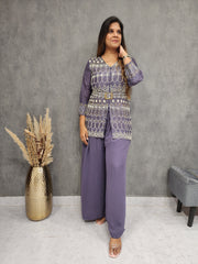 CLASSY PURPLE EMBROIDED CO-ORD SET