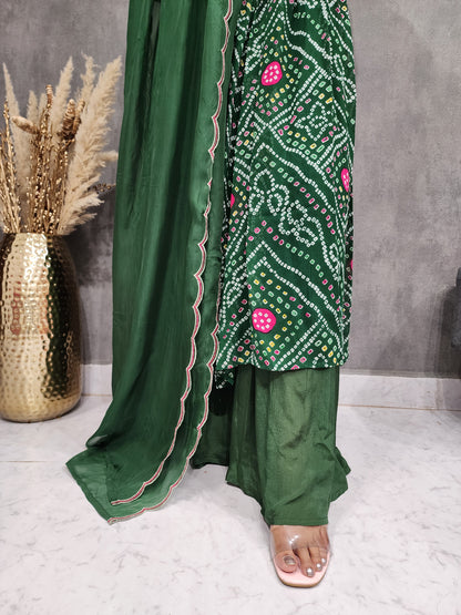 GREEN BANDHANI ALIA -NAYRA CUT GARARA SUIT