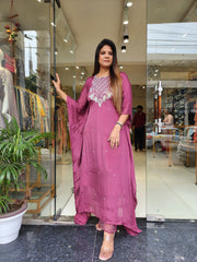 ONION KAFTAAN EMBROIDERED DRESS WITH PANT