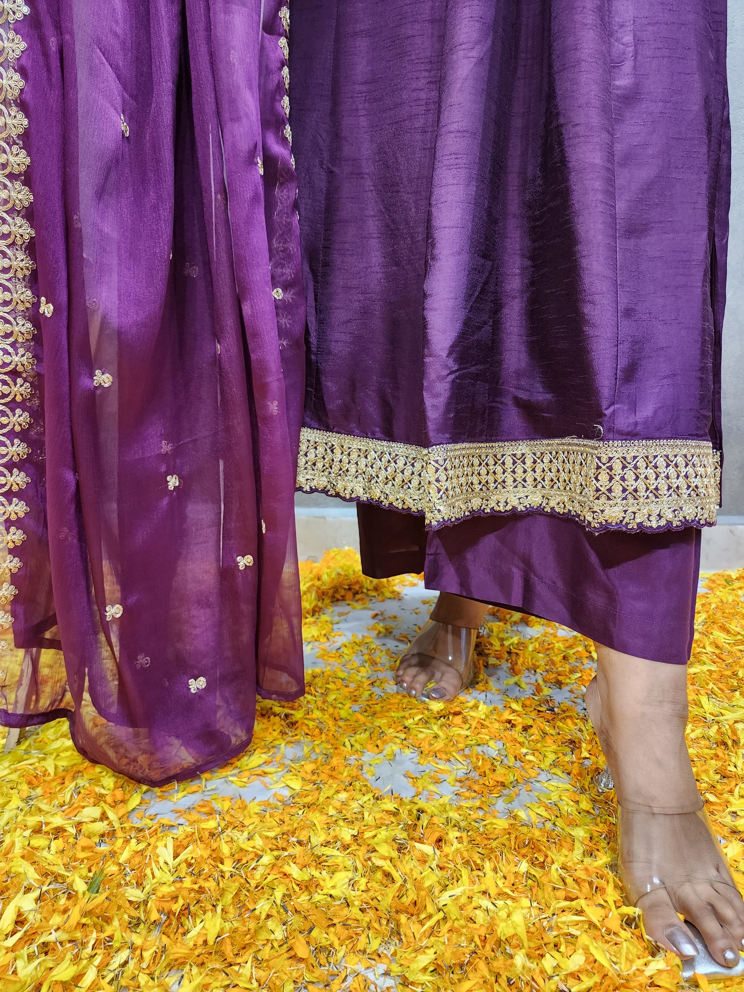 KARISHMA PURPLE ANARKALI PALZO SUIT