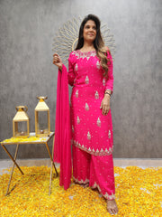 SIMRAN CHERRY EMBROIDED PLAZO SUIT