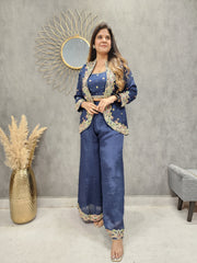 REHMAT BLUE EMBROIDERED CO-ORD SET