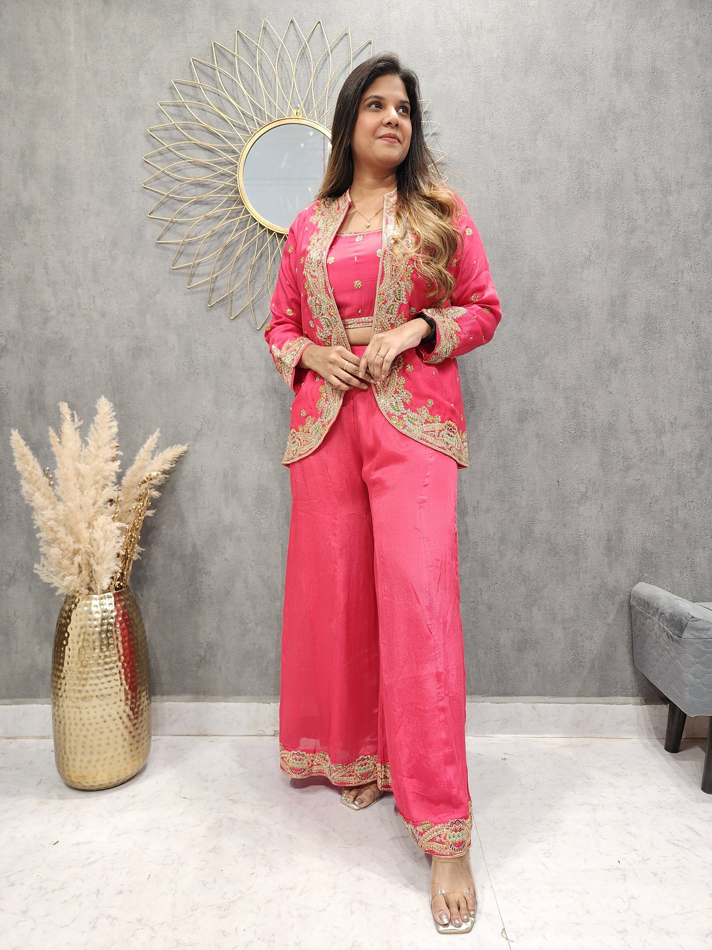 REHMAT CARROT EMBROIDERED CO-ORD SET