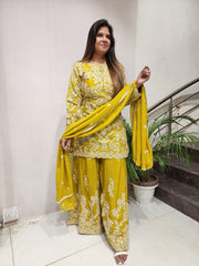 BLING YELLOW INDO WESTERN CO-ORD DRESS