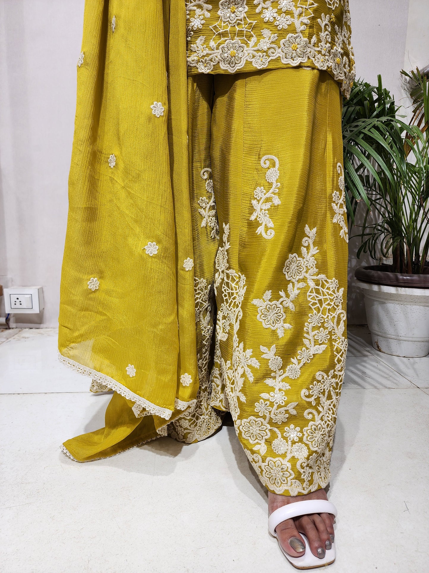 BLING YELLOW INDO WESTERN CO-ORD DRESS