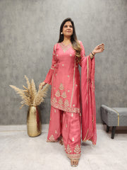 CARROT THREADWORK EMBROIDERED DIVIDER SUIT